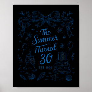 Sommer drehte sich dreißig 30. Geburtstag Muschel Poster