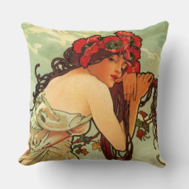 Sommer durch Alphonse Mucha Kissen