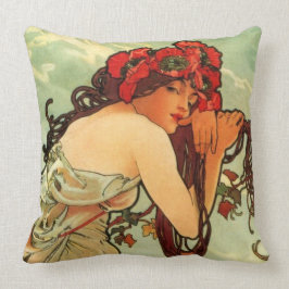 Sommer durch Alphonse Mucha Kissen