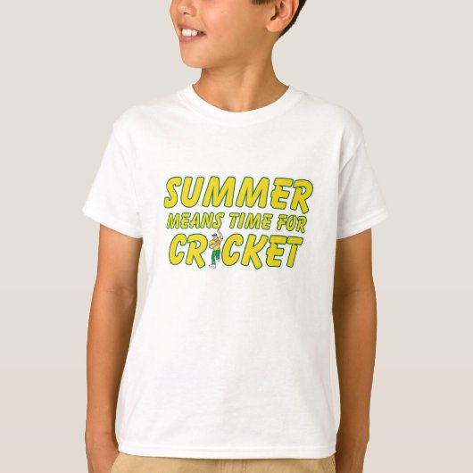 Sommer-Durchschnitt-Zeit für Kricket-Gelb und Grün T-Shirt (Vorderseite)