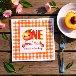 Sommer Ein Süßer Pfirsich Geburtstag Serviette