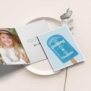 Sommer-Eis-am-Stiel-Kinder-Geburtstagsfeier Dankeskarte