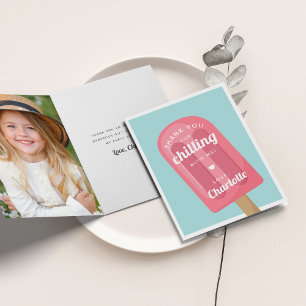 Sommer-Eis-am-Stiel-Kinder-Geburtstagsfeier Dankeskarte