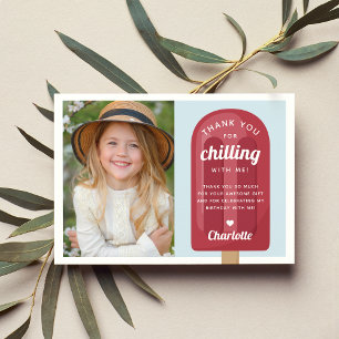 Sommer-Eis-am-Stiel-Kinder-Geburtstagsfoto Dankeskarte