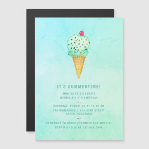 Sommer-Eis-Geburtstagsfeier Magneteinladung