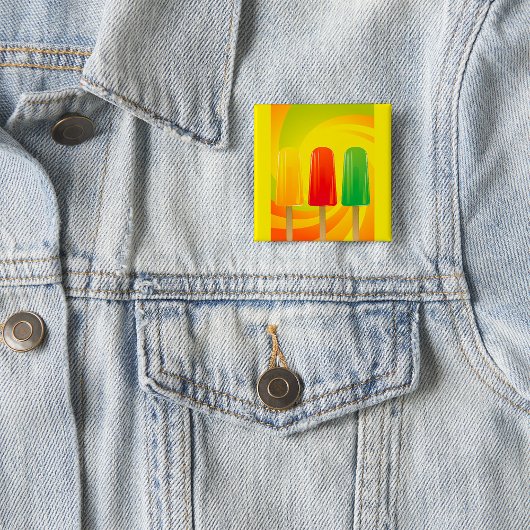 Sommer-Eis-Pops-Trio Helle Eis-am-Stiel Button