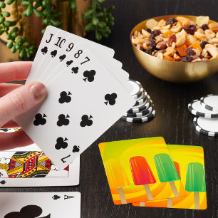Sommer-Eis-Pops-Trio Helle Eis-am-Stiel Spielkarten