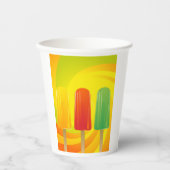 Sommer-Eis-Pops-Trio Helle Popsicles Pappbecher (Vorderseite)