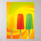 Sommer-Eis-Pops-Trio Helle Popsicles Poster (Vorne)