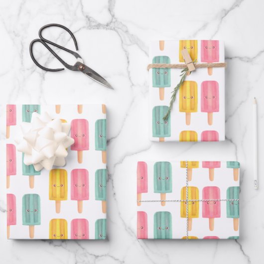 Sommer-Eis-Sticks Geschenkpapier Set (Vorderseite)
