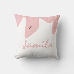 Sommer-Eis-Tropf-Sprinkles-Rosa-Name Kissen