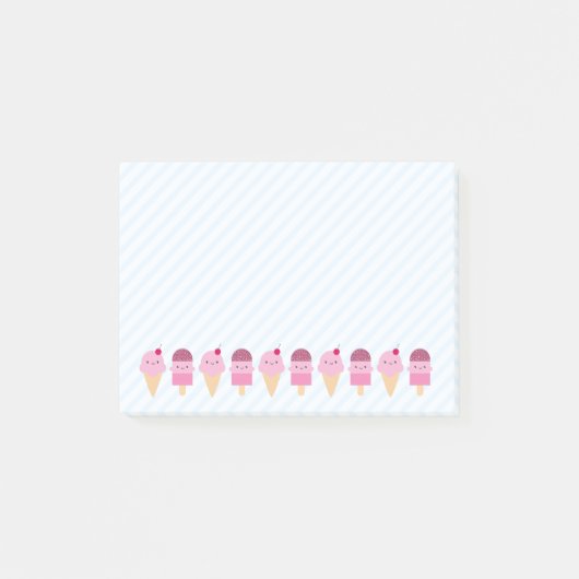 Sommer-Eiscreme-Leckereien Post-it Klebezettel (Vorderseite)