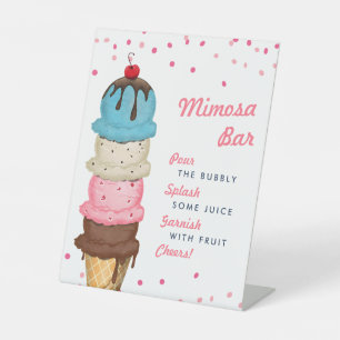 Sommer-Eiscreme-Mimosa-Bar-Junggesellinnenabschied Sockelschild