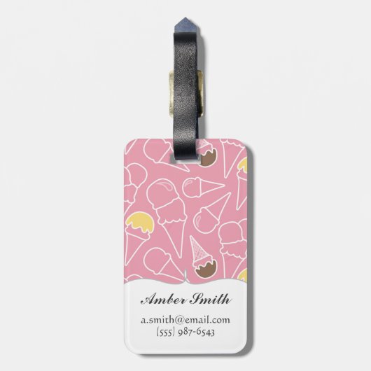 Sommer-Eiscreme-Muster Gepäckanhänger (Rückseite vertikal)