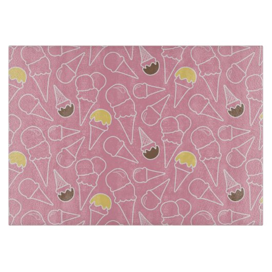 Sommer-Eiscreme-Muster Schneidebrett (Vorderseite)