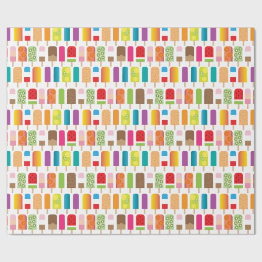 Sommer-Eiscremepopsicles-gefrorener Geschenkpapier (Flach)
