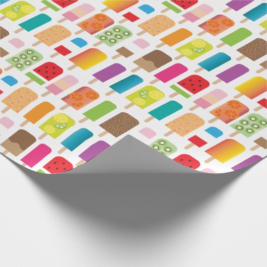 Sommer-Eiscremepopsicles-gefrorener Geschenkpapier (Ecke)