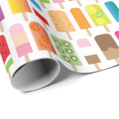 Sommer-Eiscremepopsicles-gefrorener Geschenkpapier (Rolleneckpunkt)