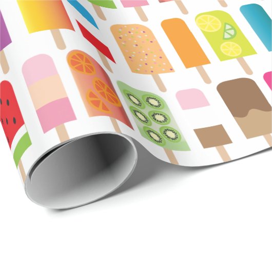 Sommer-Eiscremepopsicles-gefrorener Geschenkpapier (Rolleneckpunkt)