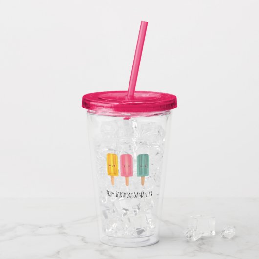 Sommer-Eiscremesticks Acryltrinkbecher (Rückseite Ice)