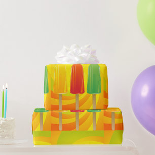 Sommer-Eispops-Trio Helle Popsicles Geschenkpapier
