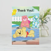 Sommer-Empfindungs-Pool Dankeskarte (Stehend Vorderseite)