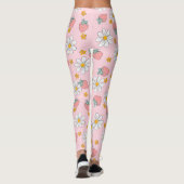 Sommer-Erdbeer-Gänseblümchen-Muster Leggings (Rückseite)