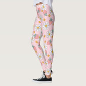 Sommer-Erdbeer-Gänseblümchen-Muster Leggings (Links)