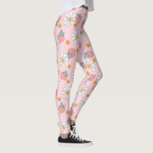 Sommer-Erdbeer-Gänseblümchen-Muster Leggings (Rechts)