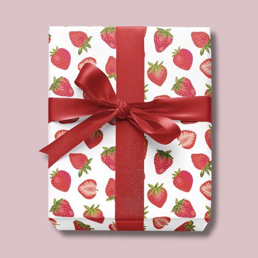 Sommer-Erdbeer-Muster Geschenkpapier
