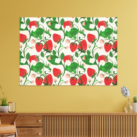 Sommer-Erdbeere in Rosa Leinwanddruck (Insitu (Wohnzimmer))