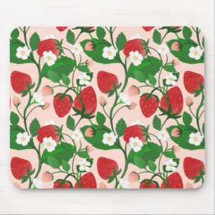 Sommer-Erdbeere in Rosa Mousepad