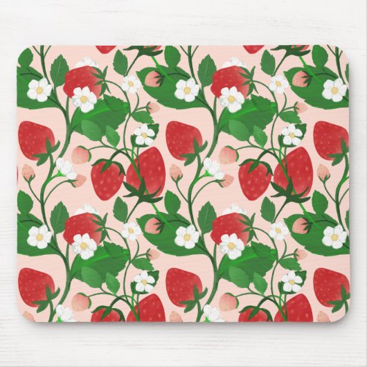 Sommer-Erdbeere in Rosa Mousepad (Vorne)