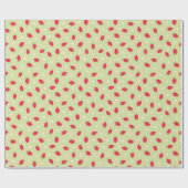 Sommer-Erdbeeren auf Grün (großer Maßstab) Geschenkpapier (Flach)