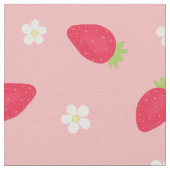 Sommer-Erdbeeren auf Rosa (großer Maßstab) Stoff (Nahaufnahme)