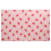 Sommer-Erdbeeren auf Rosa (großer Maßstab) Stoff (Fat Quarter (45,7 x 55,9 cm))