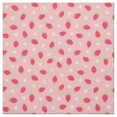 Sommer-Erdbeeren auf Rosa (kleiner Maßstab) Stoff (Muster)