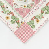 Sommer-Erdbeeren Floral Gingham Baby Mädchen Fleecedecke (Ecke)
