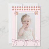 Sommer, Erdbeeren, Foto Ribbon 1. Geburtstag Einladung (Rückseite)