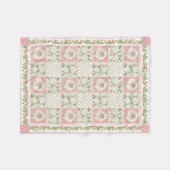 Sommer-Erdbeeren Gingham-Blumen Baby Mädchen Fleecedecke (Vorderseite (Horizontal))