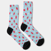Sommer-Erdbeeren (großes Muster) Blau Socken (Rechts)