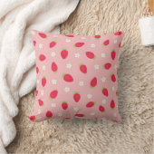Sommer-Erdbeeren (großformatig) Pink Kissen (Decke)