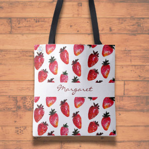 Sommer-Erdbeeren in Aquarellfarben Artistisches Ro Tasche