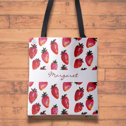 Sommer-Erdbeeren in Aquarellfarben Artistisches Ro Tasche