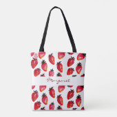 Sommer-Erdbeeren in Aquarellfarben Artistisches Ro Tasche (Rückseite)