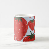 Sommer Erdbeeren Lichtblau Muster Kaffeetasse (Mittel)