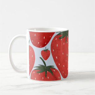 Sommer Erdbeeren Lichtblau Muster Kaffeetasse