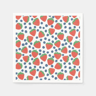 Sommer Erdbeeren und Blueberries Fruchtmuster Serviette