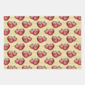 Sommer Erdbeeren Wasserfarbe Geschenkpapier Set (Vorderseite)
