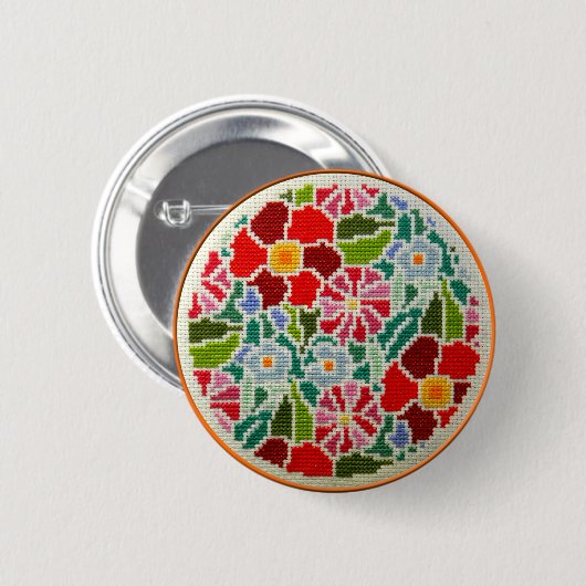 Sommer-Erinnerungenshand gestickt ringsum Button (Vorne & Hinten)